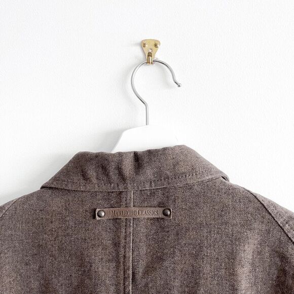 Marlboro Classics Men's Notch Lapel Blazer Jacket Brown Size 50 EUR Velvet-Look - Picture 4 of 8